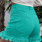 Raw Hem High Waist Denim Shorts