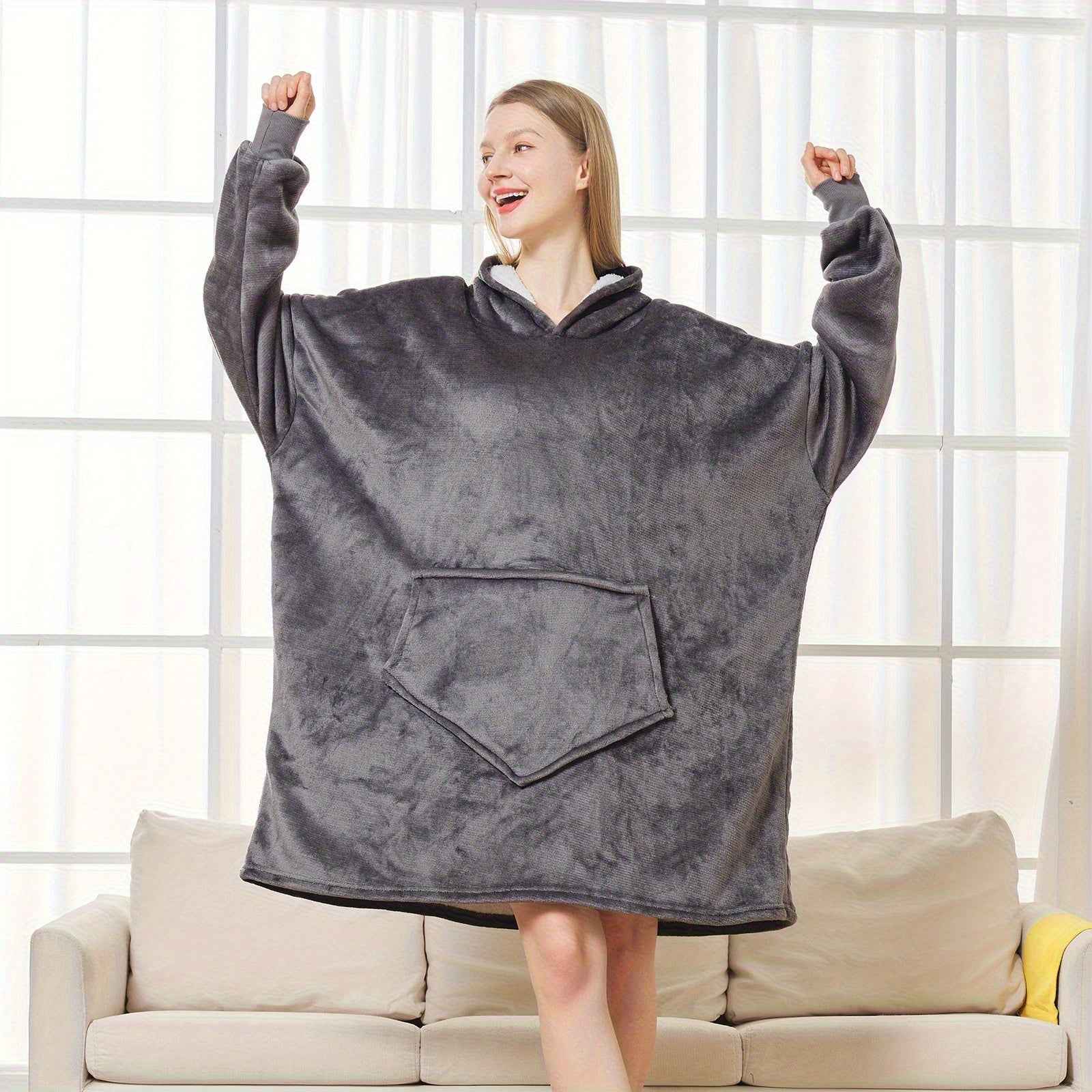 Ultra Soft Reversible Oversized Hoodie Blanket