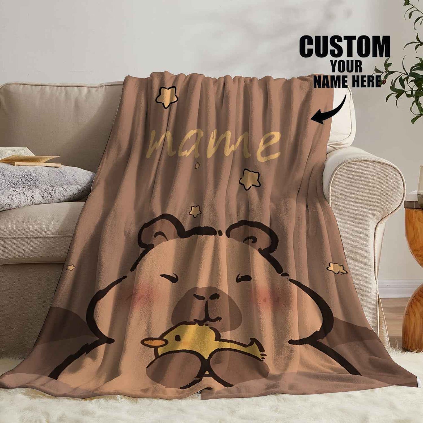 Personalized Capybara Blanket Cozy Soft and Custom Gifts