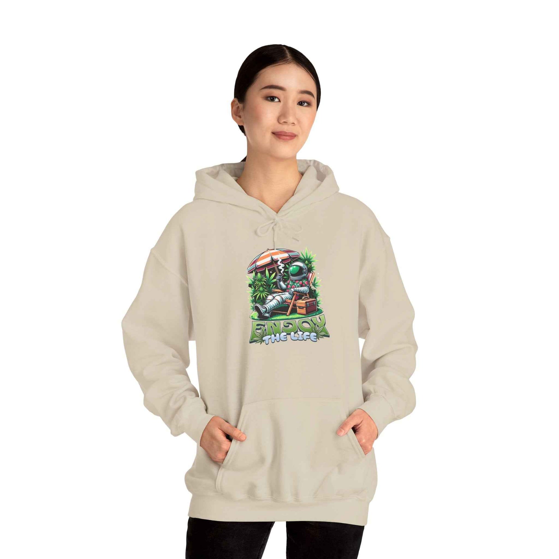 Astronaut Enjoy The Life  Plant Floral Cartoon Graphic Pullover