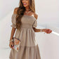 Full Size Ruffled Off-Shoulder Short Sleeve Dress