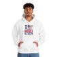 America Land of the Free Hoodie — I Love America Patriotic Flag Sweatshirt