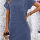 Mandy Ribbed Striped Short Sleeve Mini Tee Dress