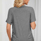 Ruched V-Neck Short Sleeve T-Shirt