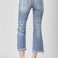 RISEN High Waist Distressed Cropped Bootcut Jeans