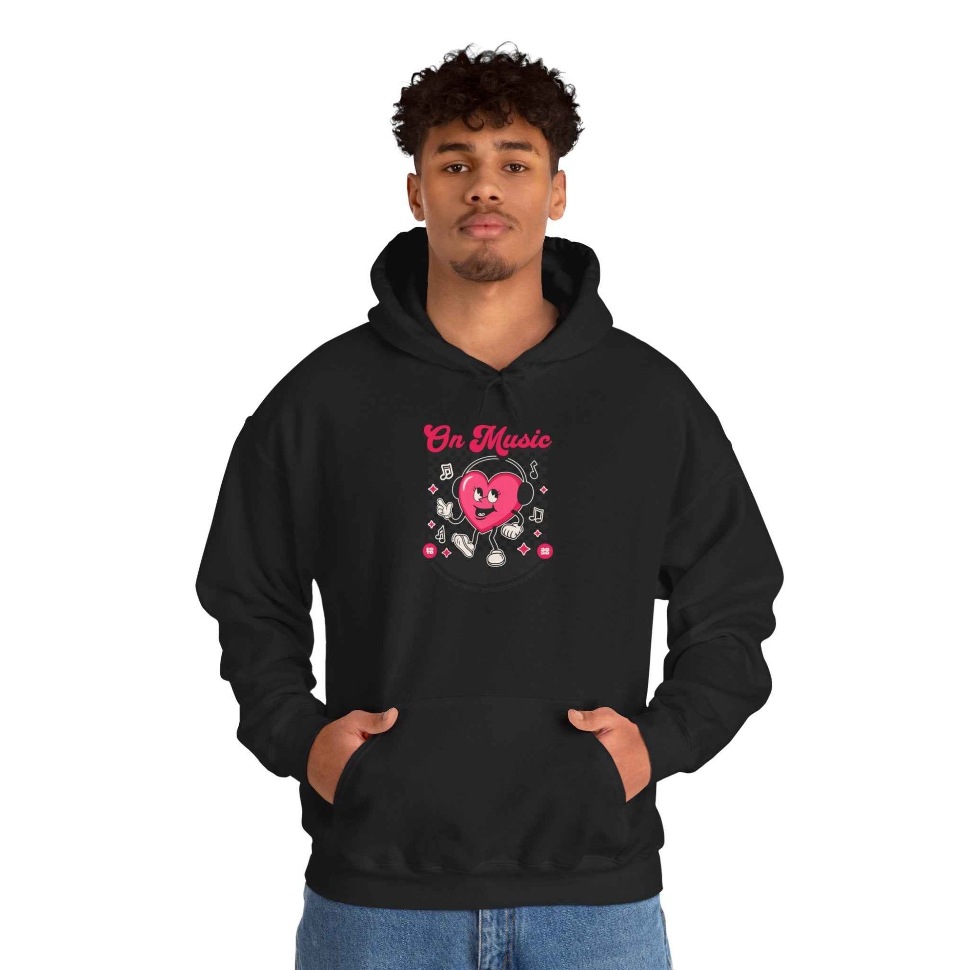 Be Moved Retro Heart Checkerboard Graphic Hoodie