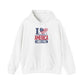 America Land of the Free Hoodie — I Love America Patriotic Flag Sweatshirt