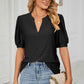 Eyelet Notched Short Sleeve T-Shirt