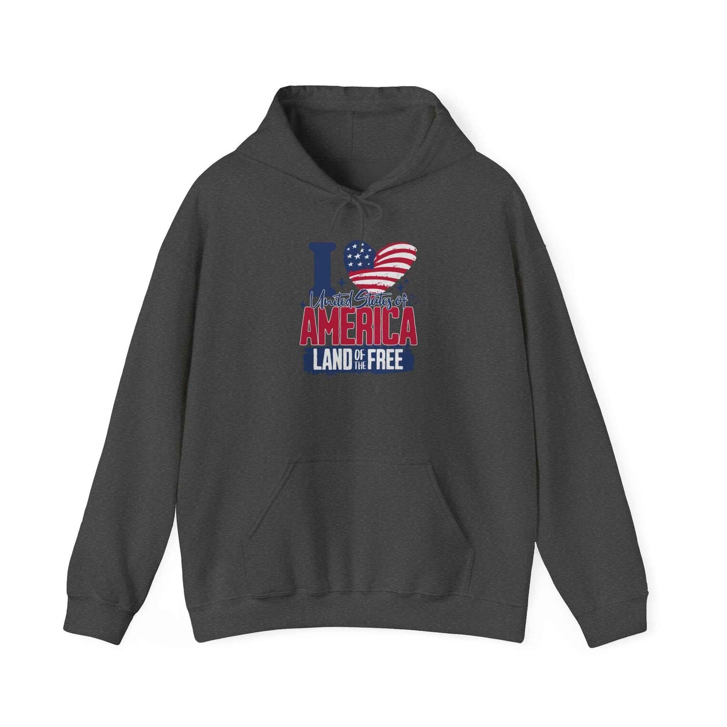 America Land of the Free Hoodie — I Love America Patriotic Flag Sweatshirt