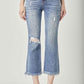 RISEN High Waist Distressed Cropped Bootcut Jeans