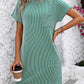 Mandy Ribbed Striped Short Sleeve Mini Tee Dress