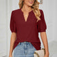 Eyelet Notched Short Sleeve T-Shirt