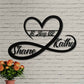 Custom Infinity Heart Metal Wall Decor, Personalized Couple Names & Date Sign, Wedding Anniversary Valentine's Gift, Home Decor, Halloween
