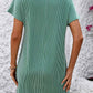Mandy Ribbed Striped Short Sleeve Mini Tee Dress
