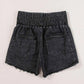 High Waist Raw Hem Denim Shorts