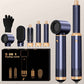 Zimonto 5 in 1 hair dryer brush set with multiple styling attachments and heat-resistant gloves