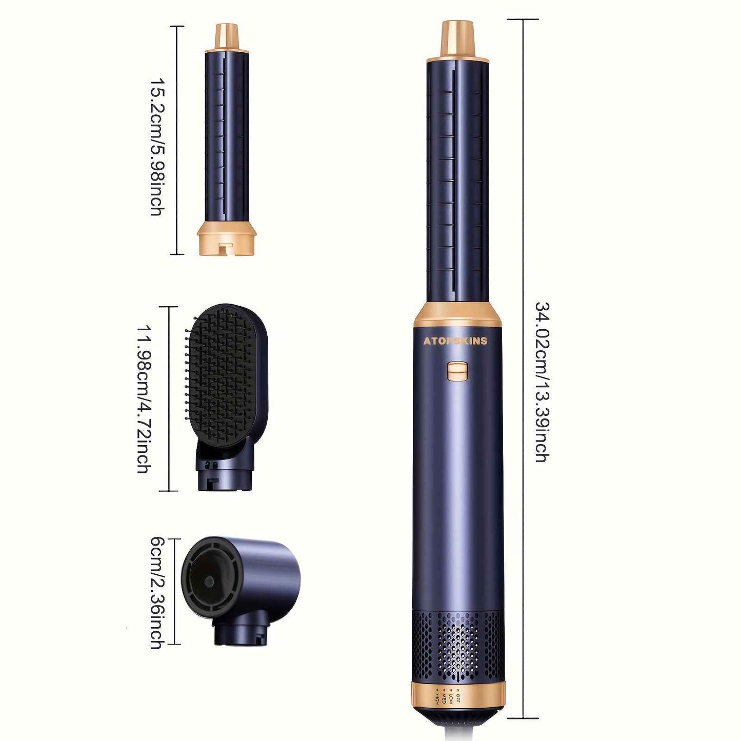 Zimonto 5 in 1 hair dryer brush with multiple styling attachments for versatile hair care