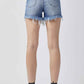 RISEN Raw Hem Asymmetrical Waist Denim Shorts