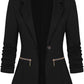 Zimonto - Genhoo Women's Long Sleeve Blazer Open Front Cardigan Jacket Work Office Blazer with Zipper Pockets S-3XL Import Single ASIN Import Multiple ASIN ×Product customization General Description Gallery Reviews Variations Additional d Blazers