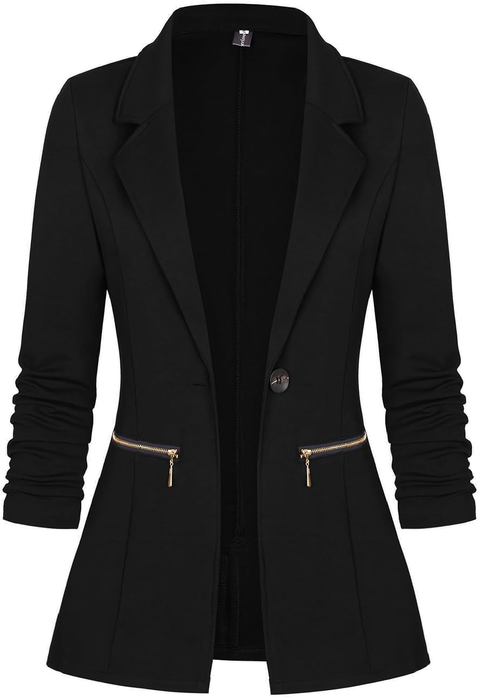 Zimonto - Genhoo Women's Long Sleeve Blazer Open Front Cardigan Jacket Work Office Blazer with Zipper Pockets S-3XL Import Single ASIN Import Multiple ASIN ×Product customization General Description Gallery Reviews Variations Additional d Blazers