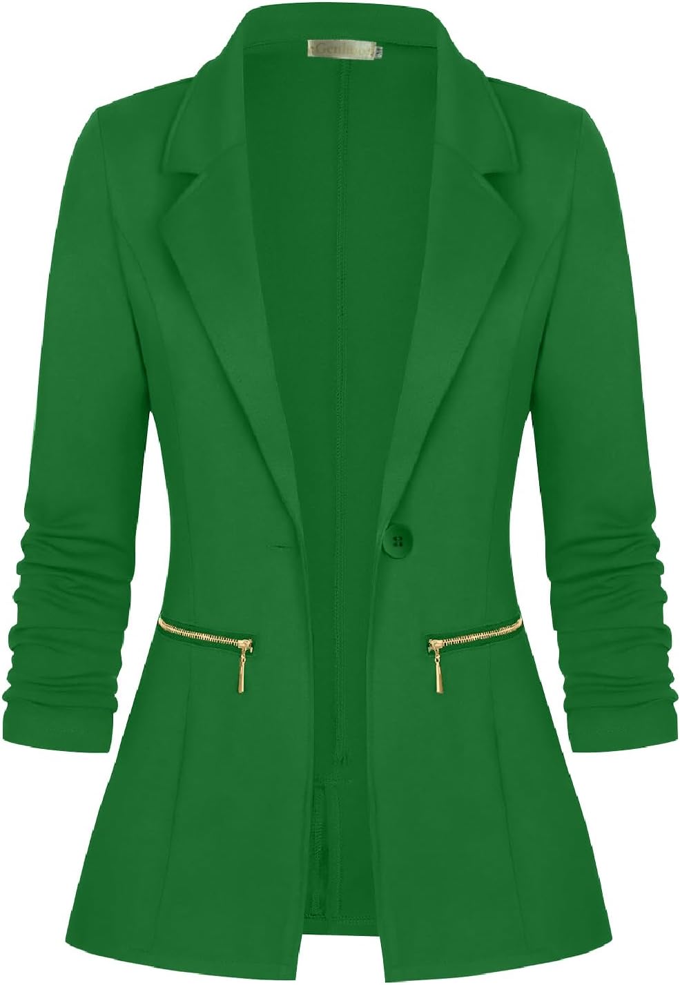 Zimonto - Genhoo Women's Long Sleeve Blazer Open Front Cardigan Jacket Work Office Blazer with Zipper Pockets S-3XL Import Single ASIN Import Multiple ASIN ×Product customization General Description Gallery Reviews Variations Additional d Blazers