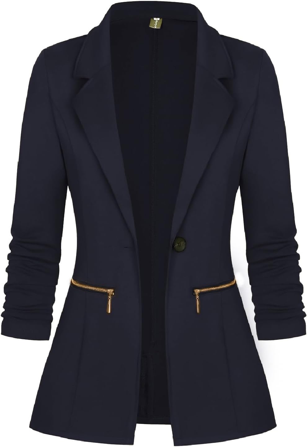 Zimonto - Genhoo Women's Long Sleeve Blazer Open Front Cardigan Jacket Work Office Blazer with Zipper Pockets S-3XL Import Single ASIN Import Multiple ASIN ×Product customization General Description Gallery Reviews Variations Additional d Blazers