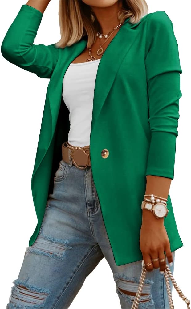 Zimonto - Womens Casual Long Sleeve Blazers Solid Color Knit Blazer Work Office Open Front Blazer Jacket Import Single ASIN Import Multiple ASIN ×Product customization General Description Gallery Reviews Variations Additional details Prod Blazers