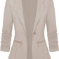 Zimonto - Genhoo Women's Long Sleeve Blazer Open Front Cardigan Jacket Work Office Blazer with Zipper Pockets S-3XL Import Single ASIN Import Multiple ASIN ×Product customization General Description Gallery Reviews Variations Additional d Blazers