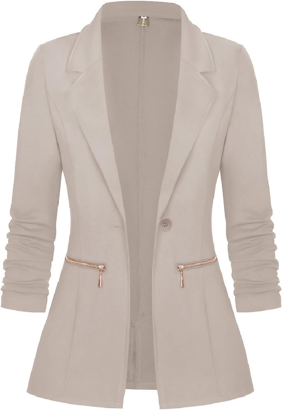 Zimonto - Genhoo Women's Long Sleeve Blazer Open Front Cardigan Jacket Work Office Blazer with Zipper Pockets S-3XL Import Single ASIN Import Multiple ASIN ×Product customization General Description Gallery Reviews Variations Additional d Blazers