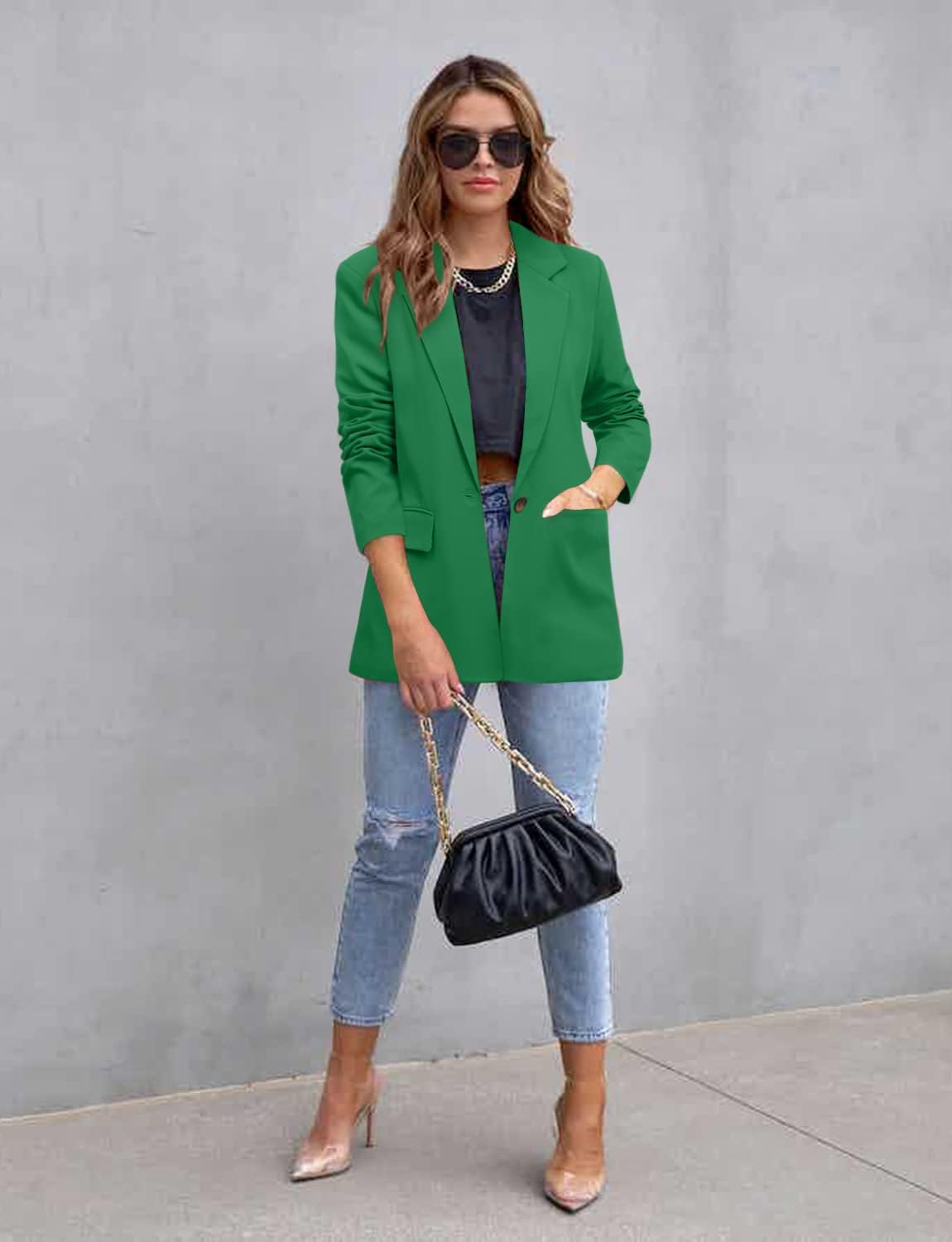 Zimonto - CRAZY GRID Womens Casual Blazer Jacket Long Sleeve Open Front Work Office Blazer Lapel Button Jacket Import Single ASIN Import Multiple ASIN ×Product customization General Description Gallery Reviews Variations Additional detail Blazers