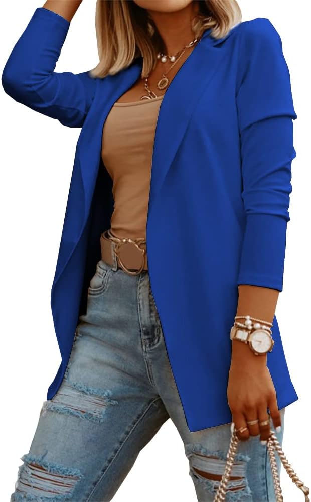 Zimonto - Womens Casual Long Sleeve Blazers Solid Color Knit Blazer Work Office Open Front Blazer Jacket Import Single ASIN Import Multiple ASIN ×Product customization General Description Gallery Reviews Variations Additional details Prod Blazers