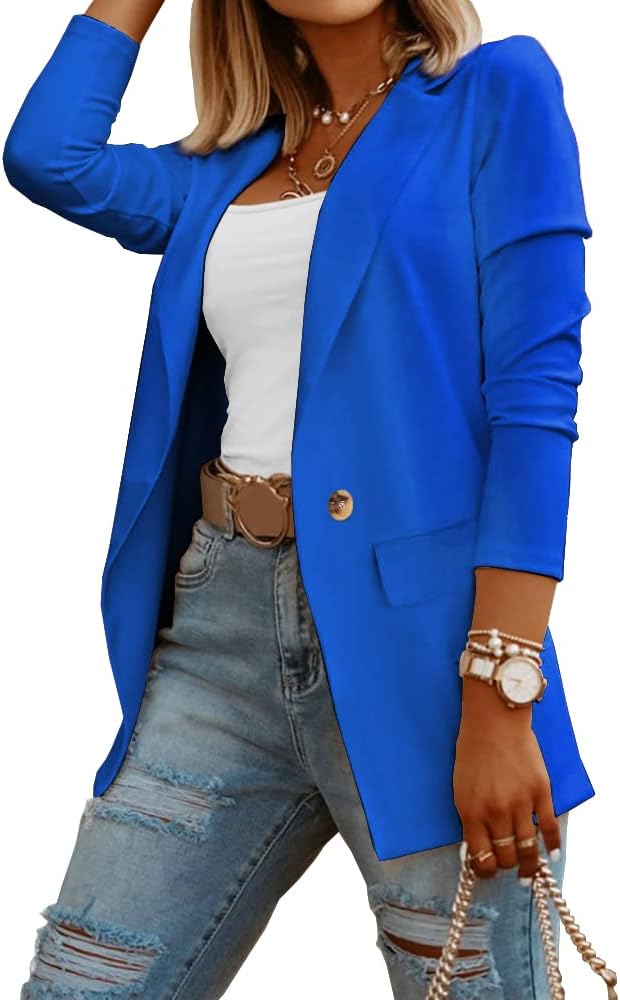 Zimonto - Womens Casual Long Sleeve Blazers Solid Color Knit Blazer Work Office Open Front Blazer Jacket Import Single ASIN Import Multiple ASIN ×Product customization General Description Gallery Reviews Variations Additional details Prod Blazers