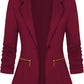Zimonto - Genhoo Women's Long Sleeve Blazer Open Front Cardigan Jacket Work Office Blazer with Zipper Pockets S-3XL Import Single ASIN Import Multiple ASIN ×Product customization General Description Gallery Reviews Variations Additional d Blazers