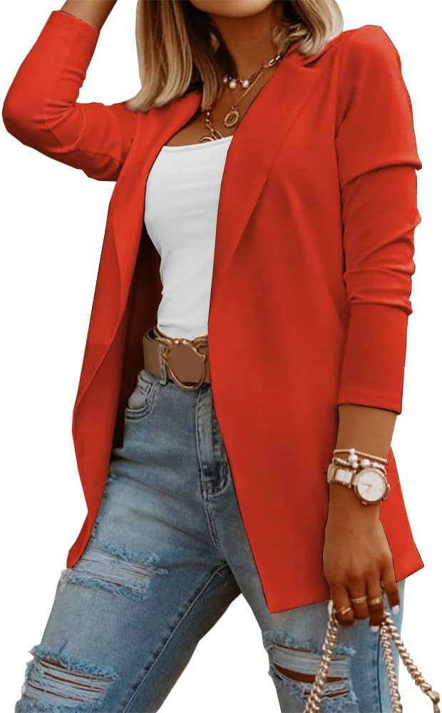 Zimonto - Womens Casual Long Sleeve Blazers Solid Color Knit Blazer Work Office Open Front Blazer Jacket Import Single ASIN Import Multiple ASIN ×Product customization General Description Gallery Reviews Variations Additional details Prod Blazers