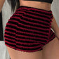 Striped High Waist Shorts