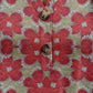 Full Size Printed Notched Short Sleeve Blouse