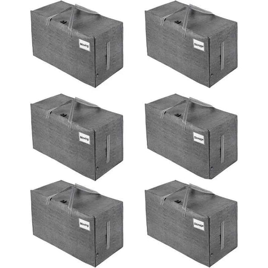 6 Pack Moving and Storage Bags, Heavy Duty, Alternative to Moving Boxes, Large Packing Totes Supplies for Colleg Dorm Room