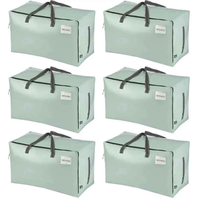6 Pack Moving and Storage Bags, Heavy Duty, Alternative to Moving Boxes, Large Packing Totes Supplies for Colleg Dorm Room