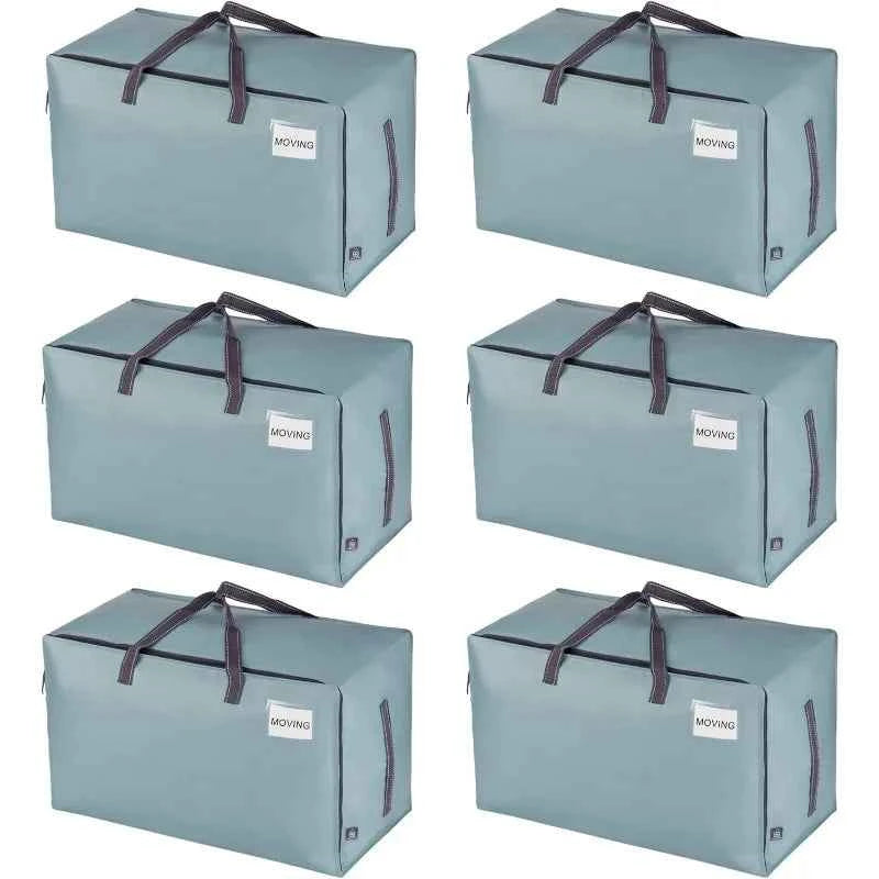 6 Pack Moving and Storage Bags, Heavy Duty, Alternative to Moving Boxes, Large Packing Totes Supplies for Colleg Dorm Room