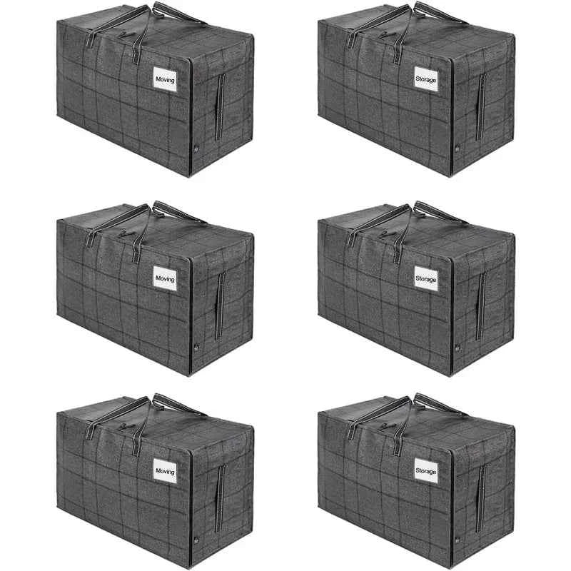 6 Pack Moving and Storage Bags, Heavy Duty, Alternative to Moving Boxes, Large Packing Totes Supplies for Colleg Dorm Room