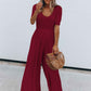 Scoop Neck Short Sleeve Jumpsuit