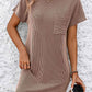 Mandy Ribbed Striped Short Sleeve Mini Tee Dress
