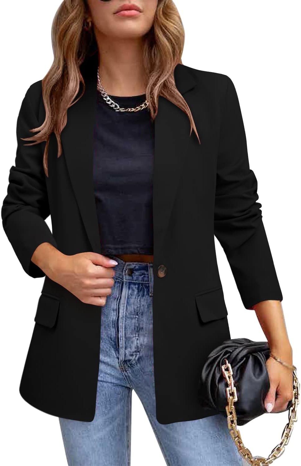 Zimonto - CRAZY GRID Womens Casual Blazer Jacket Long Sleeve Open Front Work Office Blazer Lapel Button Jacket Import Single ASIN Import Multiple ASIN ×Product customization General Description Gallery Reviews Variations Additional detail Blazers