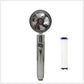 Propeller Driven Shower Head With Stop Button And Cotton Filter Turbocharged High Pressure Handheld Shower Nozzle