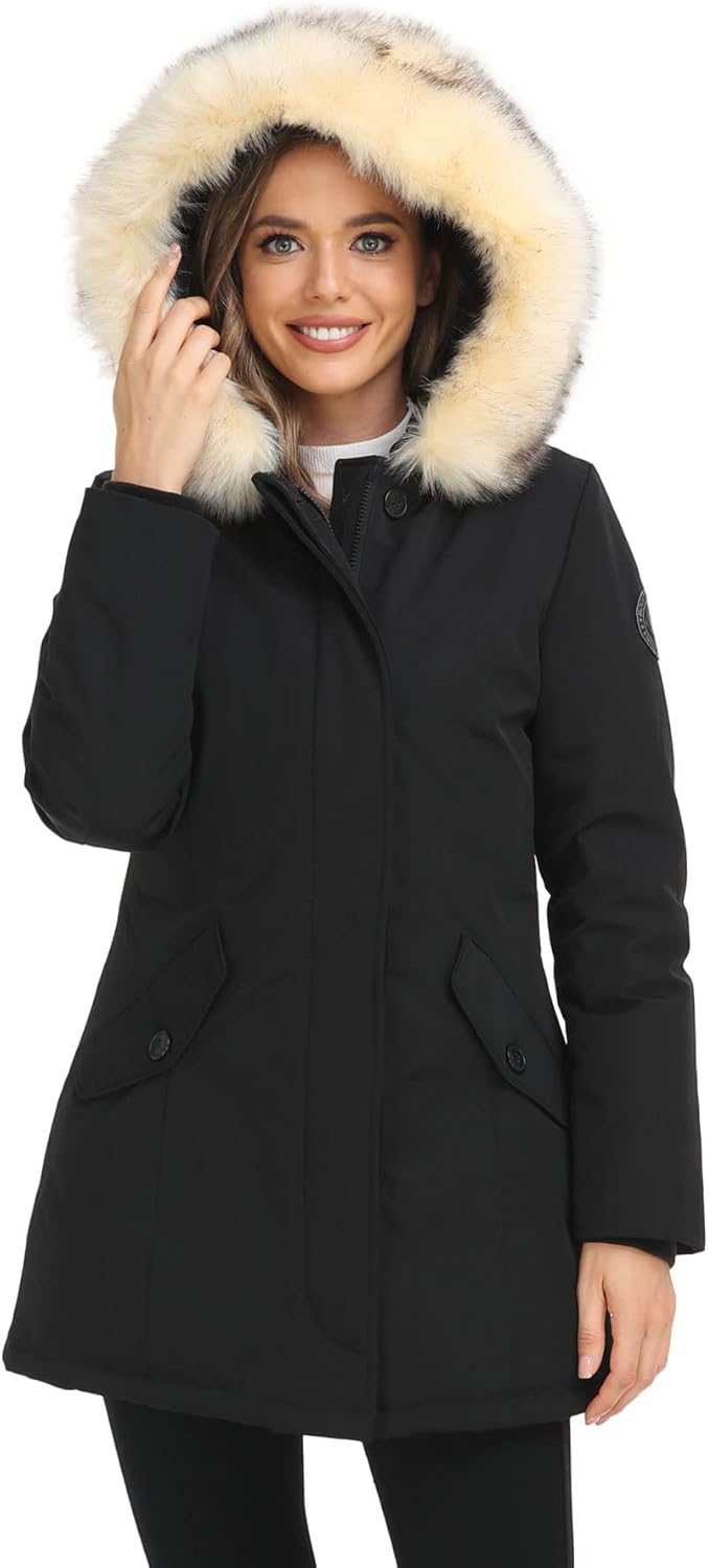 Zimonto - PUREMSX Duck Down Winter Coat for Women Insulated Long Thick Fur Hood Puffer Warm Parka Jacket Import Single ASIN Import Multiple ASIN ×Product customization General Description Gallery Reviews Variations Additional details Prod Down Jackets & Parkas