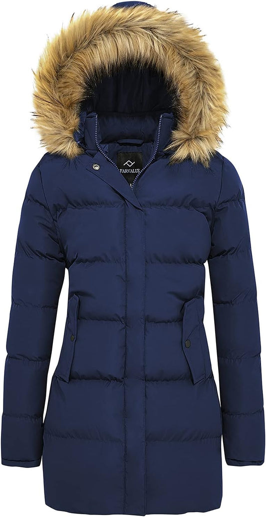 Zimonto - FARVALUE Women's Winter Coat Warm Parka Jacket Puffer Quilted Thicken Hooded Outerwear with Fur Trim Import Single ASIN Import Multiple ASIN ×Product customization General Description Gallery Reviews Variations Additional detail Down Jackets & Parkas