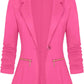 Zimonto - Genhoo Women's Long Sleeve Blazer Open Front Cardigan Jacket Work Office Blazer with Zipper Pockets S-3XL Import Single ASIN Import Multiple ASIN ×Product customization General Description Gallery Reviews Variations Additional d Blazers