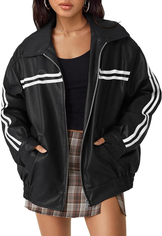 Zimonto - Trendy Queen Leather Jackets Women Oversized Faux Motorcycle Bomber Jackets Coats Fall Winter Outfits Fashion Clothes 2025 Import Single ASIN Import Multiple ASIN ×Product customization General Description Gallery Reviews Variat Leather & Faux Leather