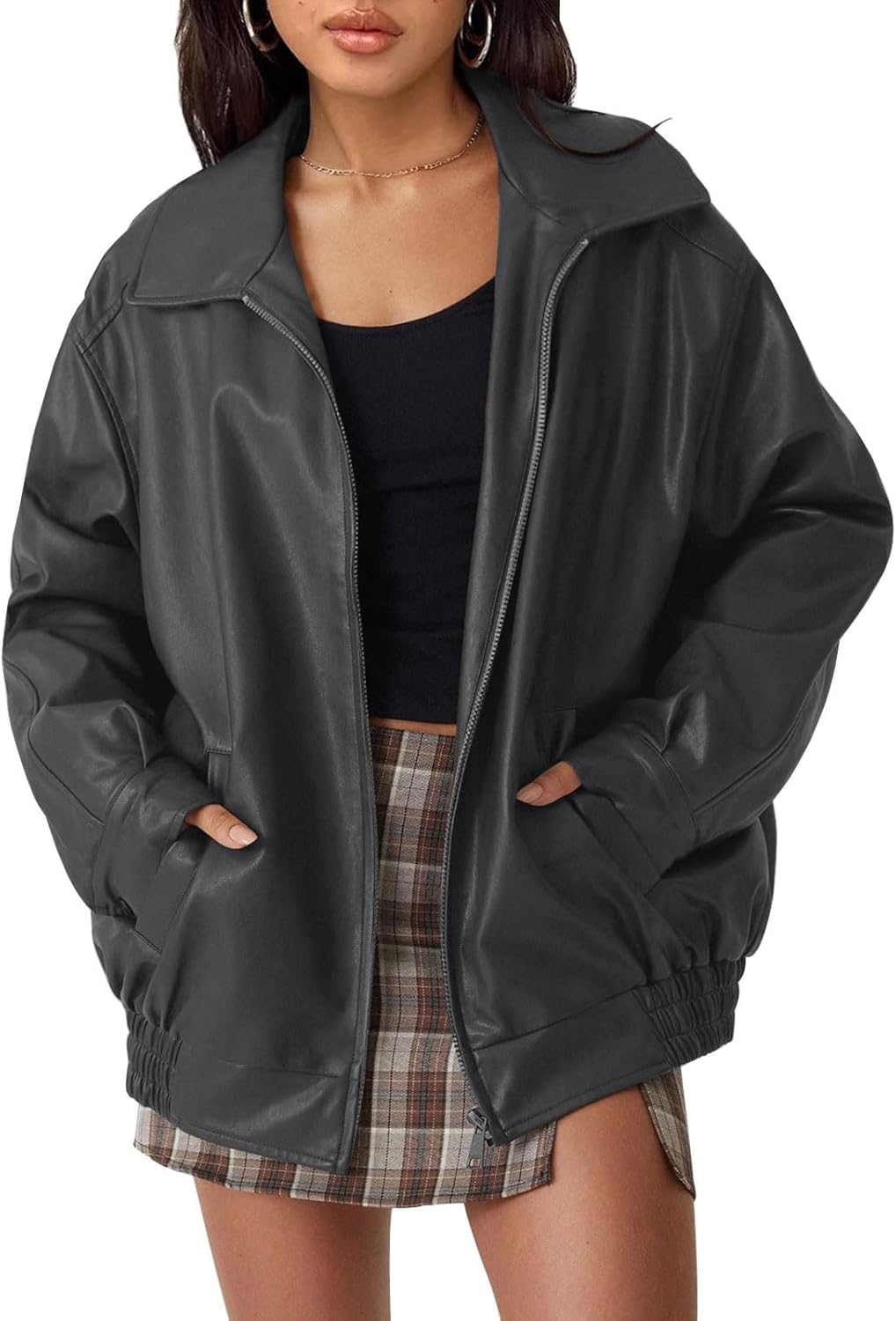 Zimonto - AUTOMET Womens Oversized Leather Jackets Faux Suede Fall Fashion Motorcycle Coats Winter Outfits Clothes Y2k Tops Import Single ASIN Import Multiple ASIN ×Product customization General Description Gallery Reviews Variations Addi Leather & Faux Leather