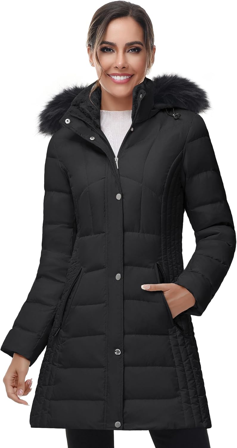 Zimonto - SLOW DOWN Women Winter Down Puffer Coat Warm Hooded Mid-Length Down Jacket for Women with Faux Fur Trim Hood and Pile Collar Import Single ASIN Import Multiple ASIN ×Product customization General Description Gallery Reviews Vari Down Jackets & Parkas